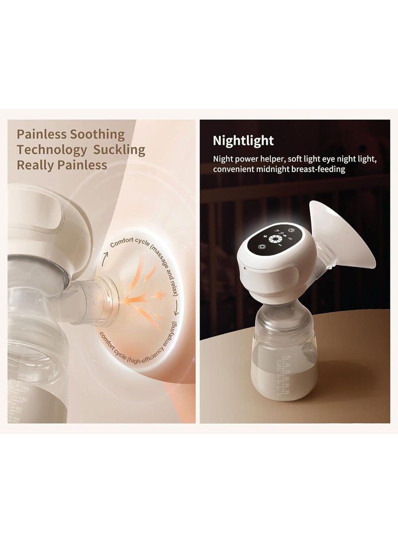 نورتر مضخة ثدي كهربائية لاسلكية قابلة للارتداء - شفاط حليب محمول وخفيف الوزن مع شاشة LCD - 3 أنظمة و9 مستويات شفط بدون ألم - سعة 180 مل (لون أبيض) - Image 2